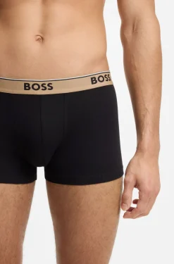 Dreierpack eng anliegende Boxershorts mit kurzem Bein aus Baumwolle mit Logo-Bund