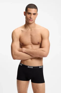 Dreierpack eng anliegende Boxershorts mit kurzem Bein aus Baumwolle mit Logo-Bund