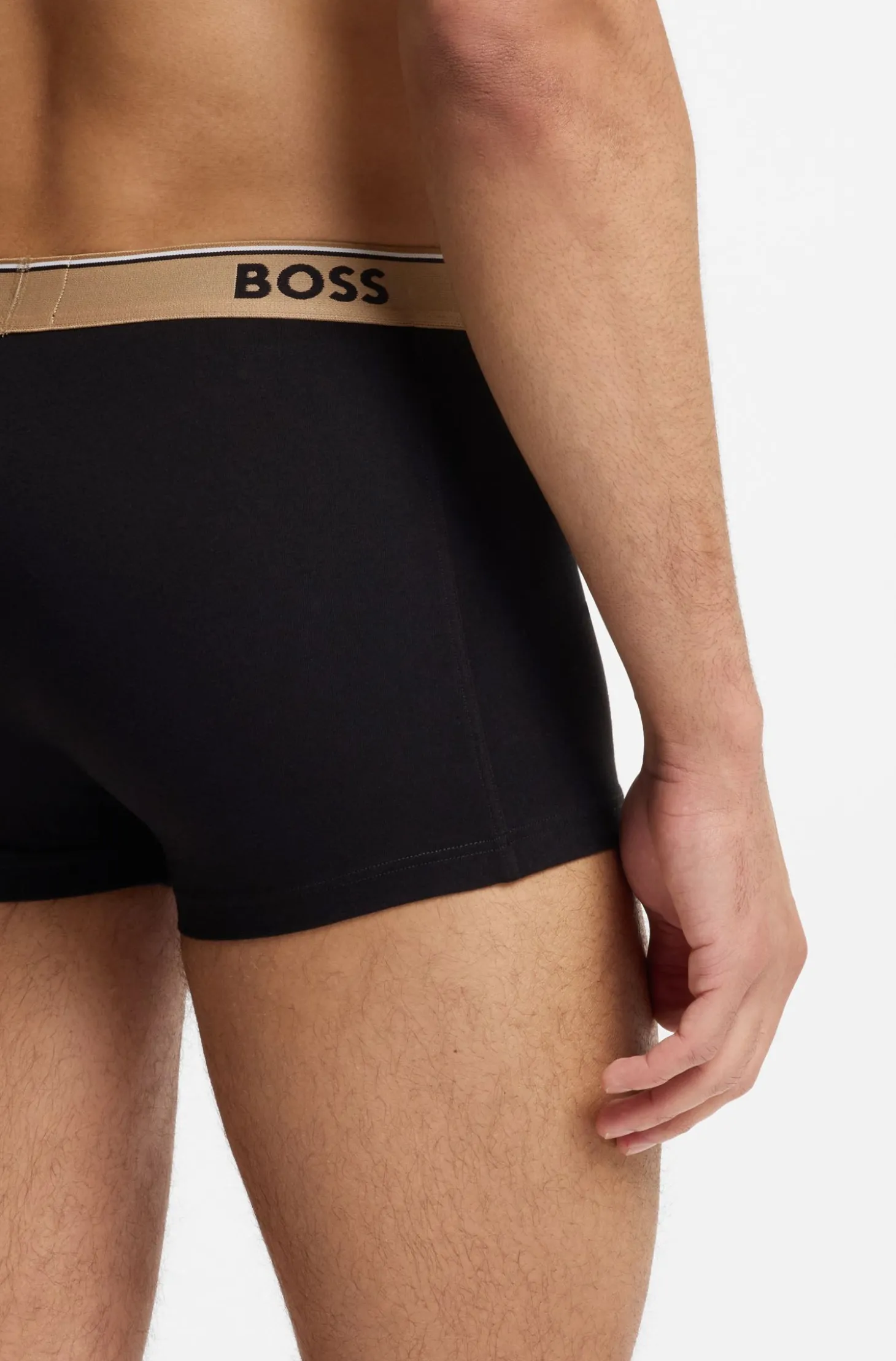 Dreierpack eng anliegende Boxershorts mit kurzem Bein aus Baumwolle mit Logo-Bund