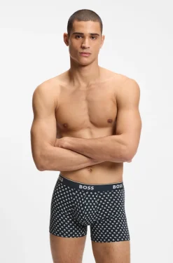 Dreierpack eng anliegende Boxershorts aus Stretch-Baumwolle mit Logos am Bund