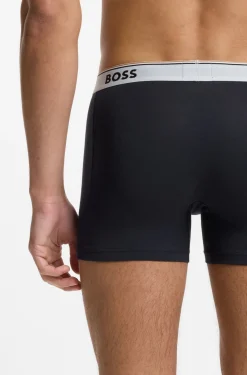 Dreierpack eng anliegende Boxershorts aus Stretch-Baumwolle mit Logos am Bund
