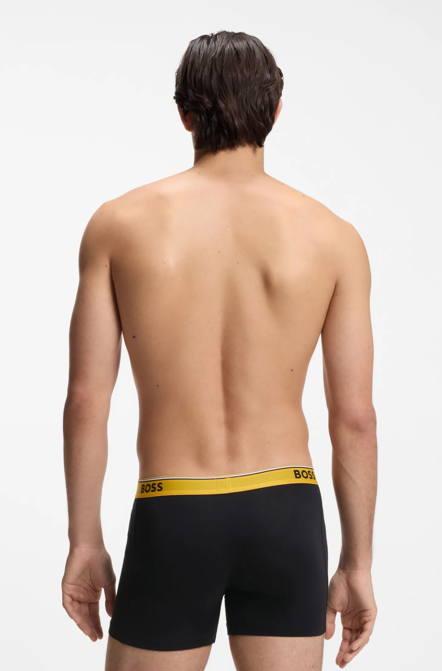 Dreierpack eng anliegende Boxershorts aus Stretch-Baumwolle mit Logo-Bund