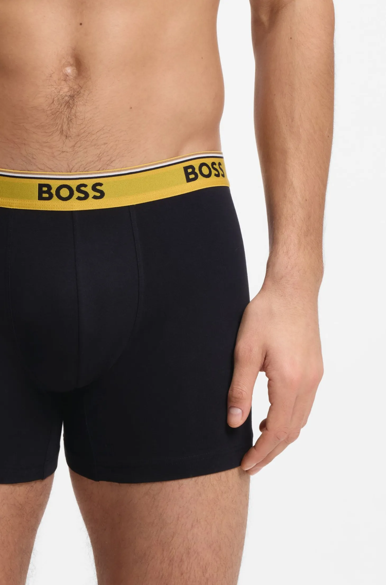 Dreierpack eng anliegende Boxershorts aus Stretch-Baumwolle mit Logo-Bund