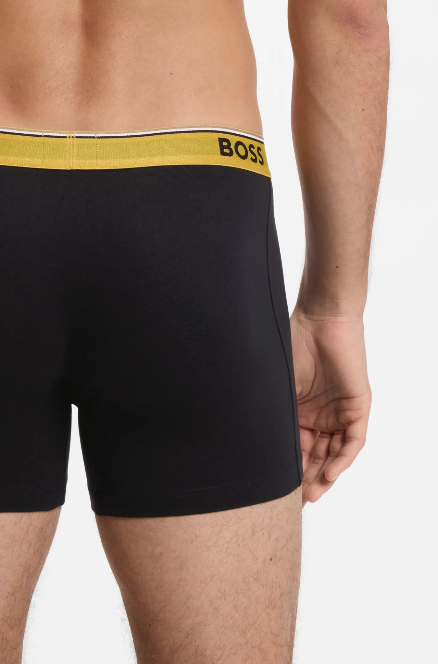 Dreierpack eng anliegende Boxershorts aus Stretch-Baumwolle mit Logo-Bund