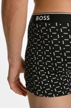 Dreierpack eng anliegende Boxershorts aus Stretch-Baumwolle mit Logos am Bund