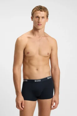 Dreierpack eng anliegende Boxershorts mit kurzem Bein aus Baumwolle mit Logo-Bund