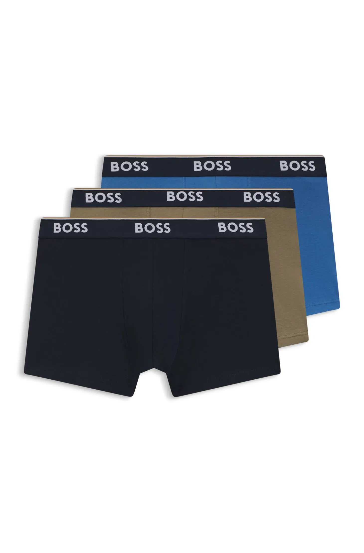 Dreierpack eng anliegende Boxershorts mit kurzem Bein aus Baumwolle mit Logo-Bund