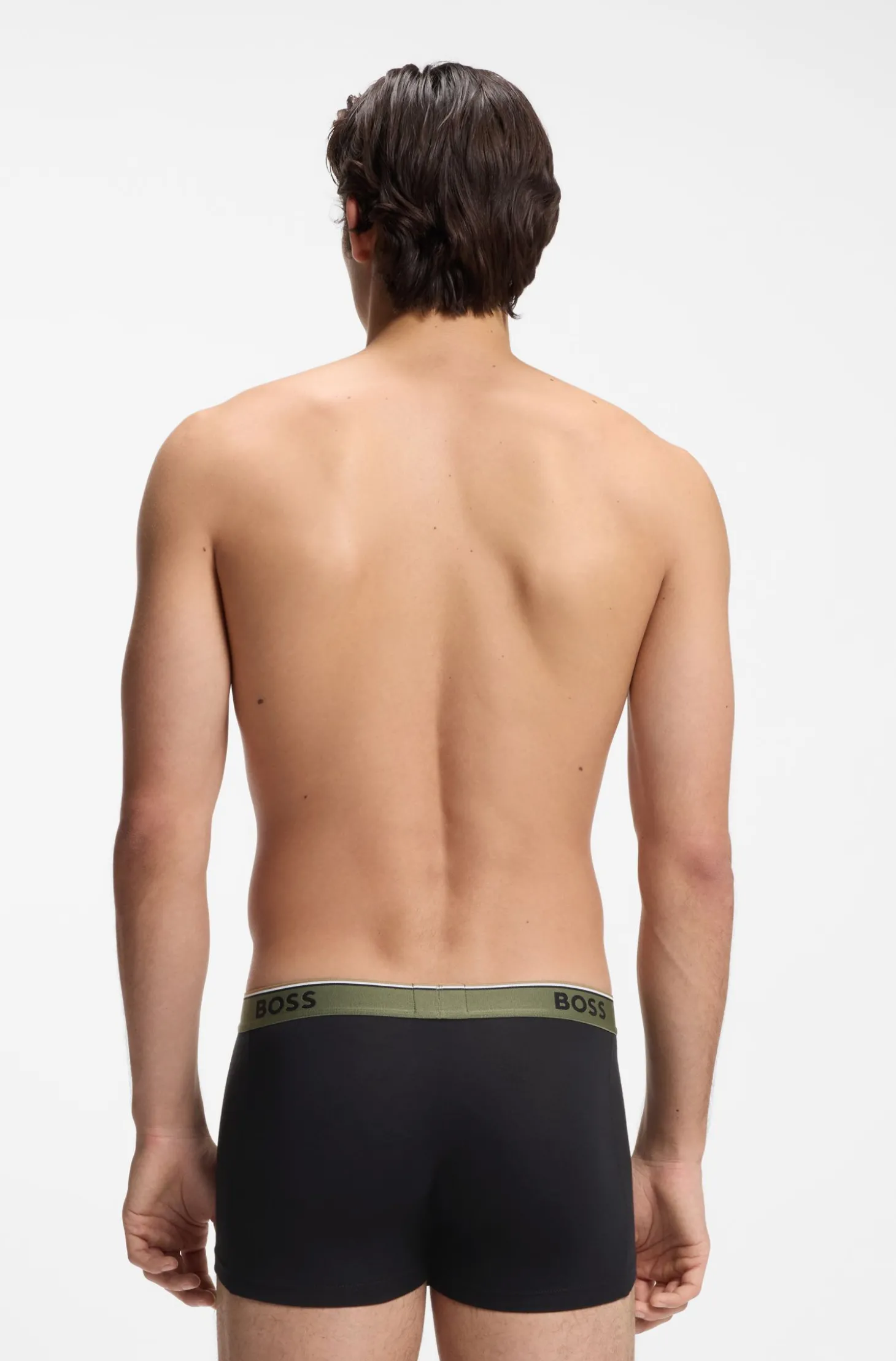 Dreierpack eng anliegende Boxershorts mit kurzem Bein aus Baumwolle mit Logo-Bund