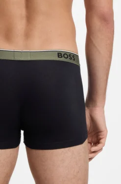 Dreierpack eng anliegende Boxershorts mit kurzem Bein aus Baumwolle mit Logo-Bund