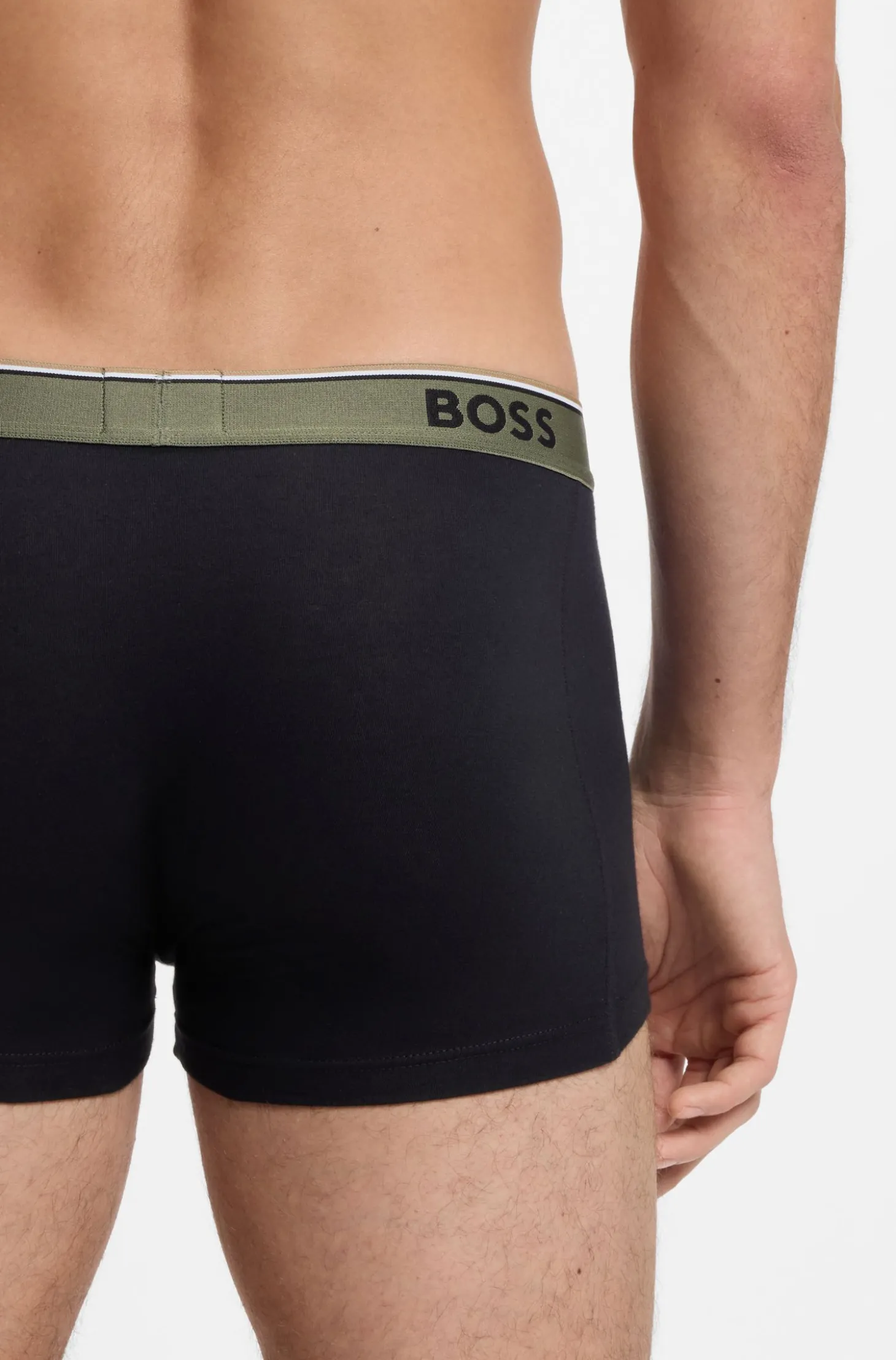 Dreierpack eng anliegende Boxershorts mit kurzem Bein aus Baumwolle mit Logo-Bund