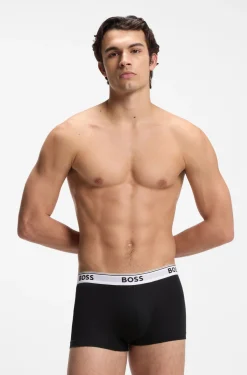 Dreierpack eng anliegende Boxershorts mit kurzem Bein aus Baumwolle mit Logo-Bund