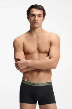 Dreierpack eng anliegende Boxershorts mit kurzem Bein aus Baumwolle mit Logo-Bund