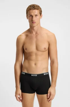 Dreierpack eng anliegende Boxershorts aus Stretch-Baumwolle mit kurzem Bein und Logo-Details