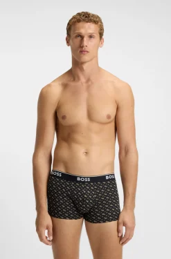 Dreierpack eng anliegende Boxershorts aus Stretch-Baumwolle mit kurzem Bein und Logo-Details
