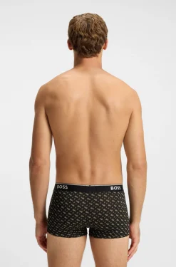 Dreierpack eng anliegende Boxershorts aus Stretch-Baumwolle mit kurzem Bein und Logo-Details