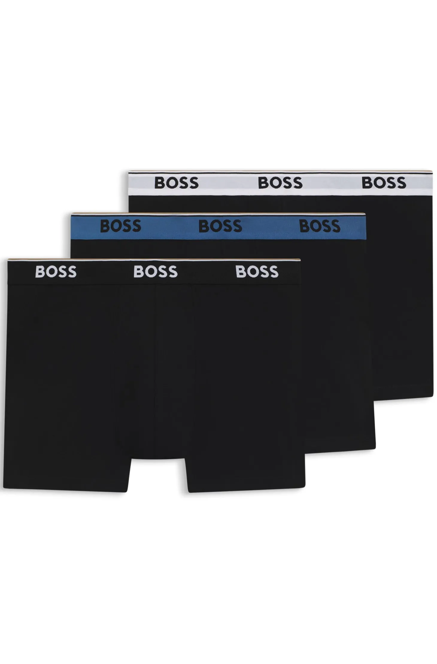 Dreierpack eng anliegende Boxershorts aus Stretch-Baumwolle mit Logo-Bund