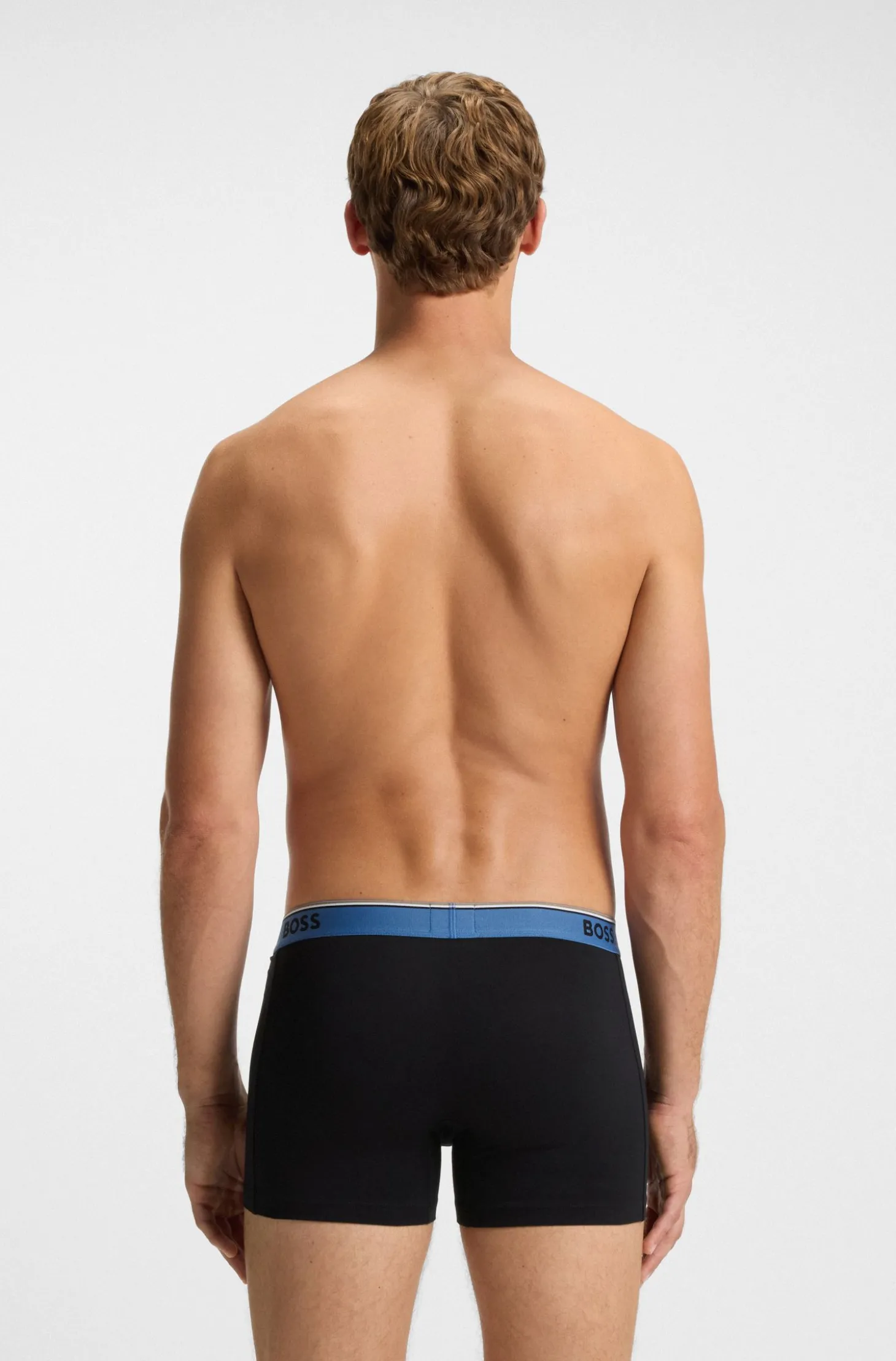 Dreierpack eng anliegende Boxershorts aus Stretch-Baumwolle mit Logo-Bund