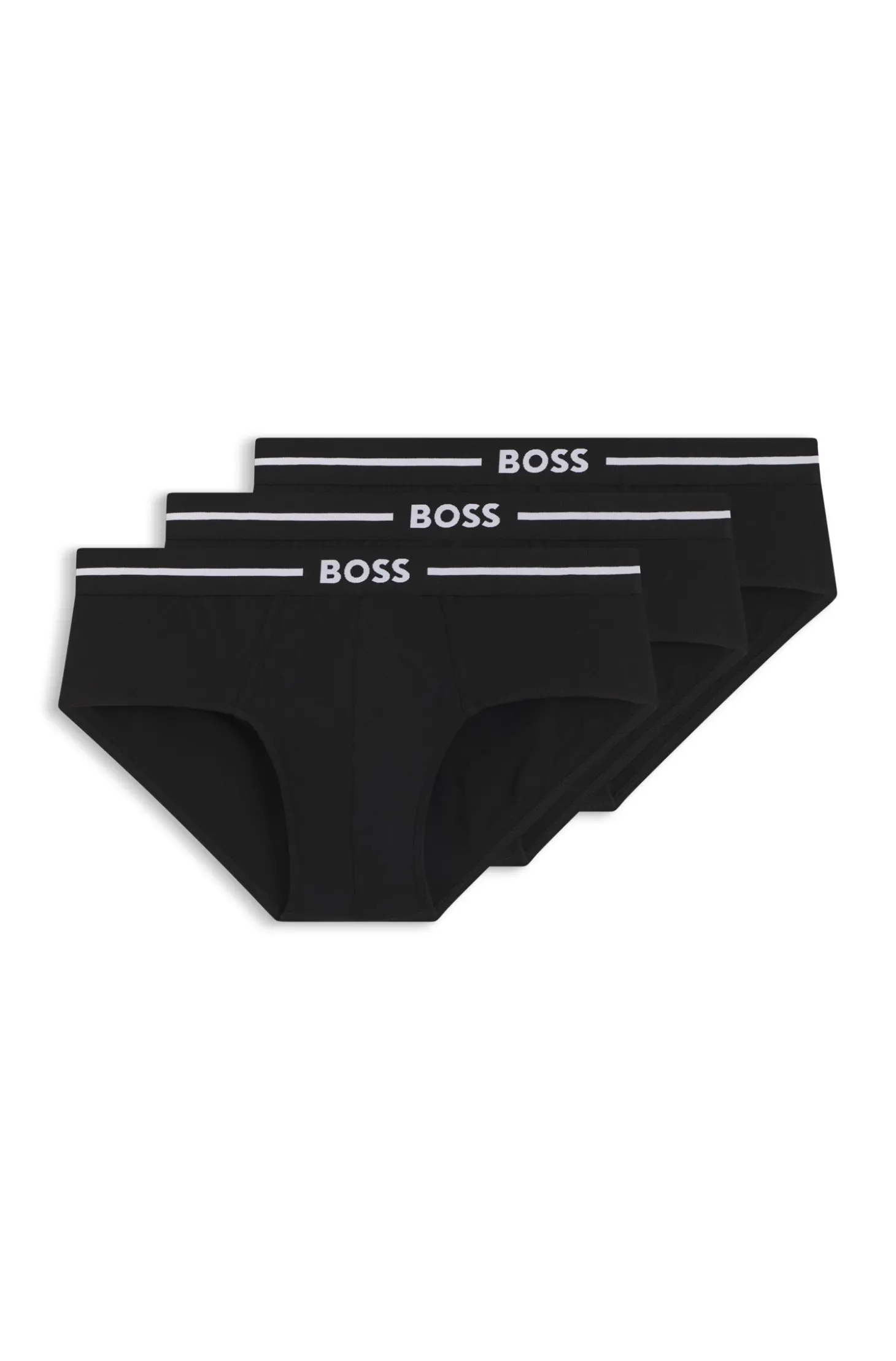 Dreierpack eng anliegende Boxershorts aus Stretch-Baumwolle mit kurzem Bein und Logo am Bund