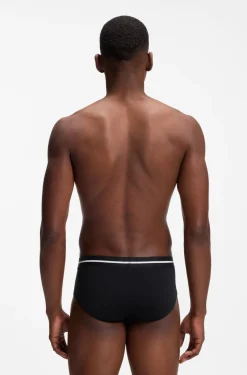 Dreierpack eng anliegende Boxershorts aus Stretch-Baumwolle mit kurzem Bein und Logo am Bund