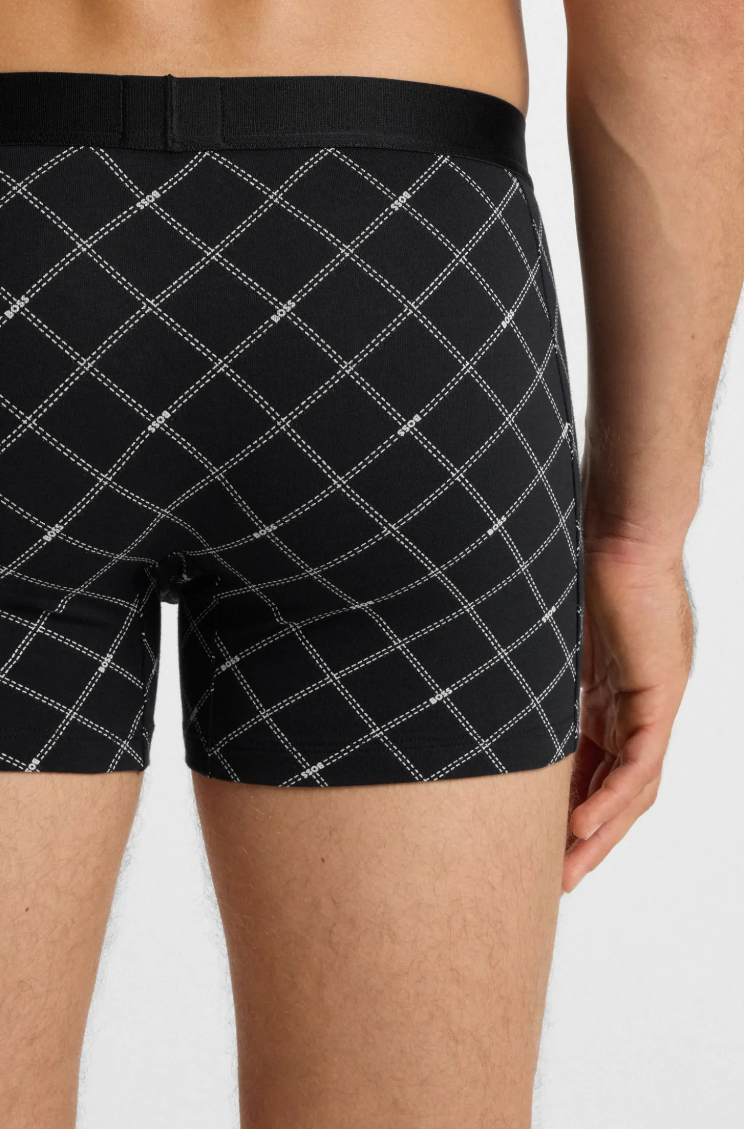 Dreierpack eng anliegende Boxershorts aus Stretch-Baumwolle