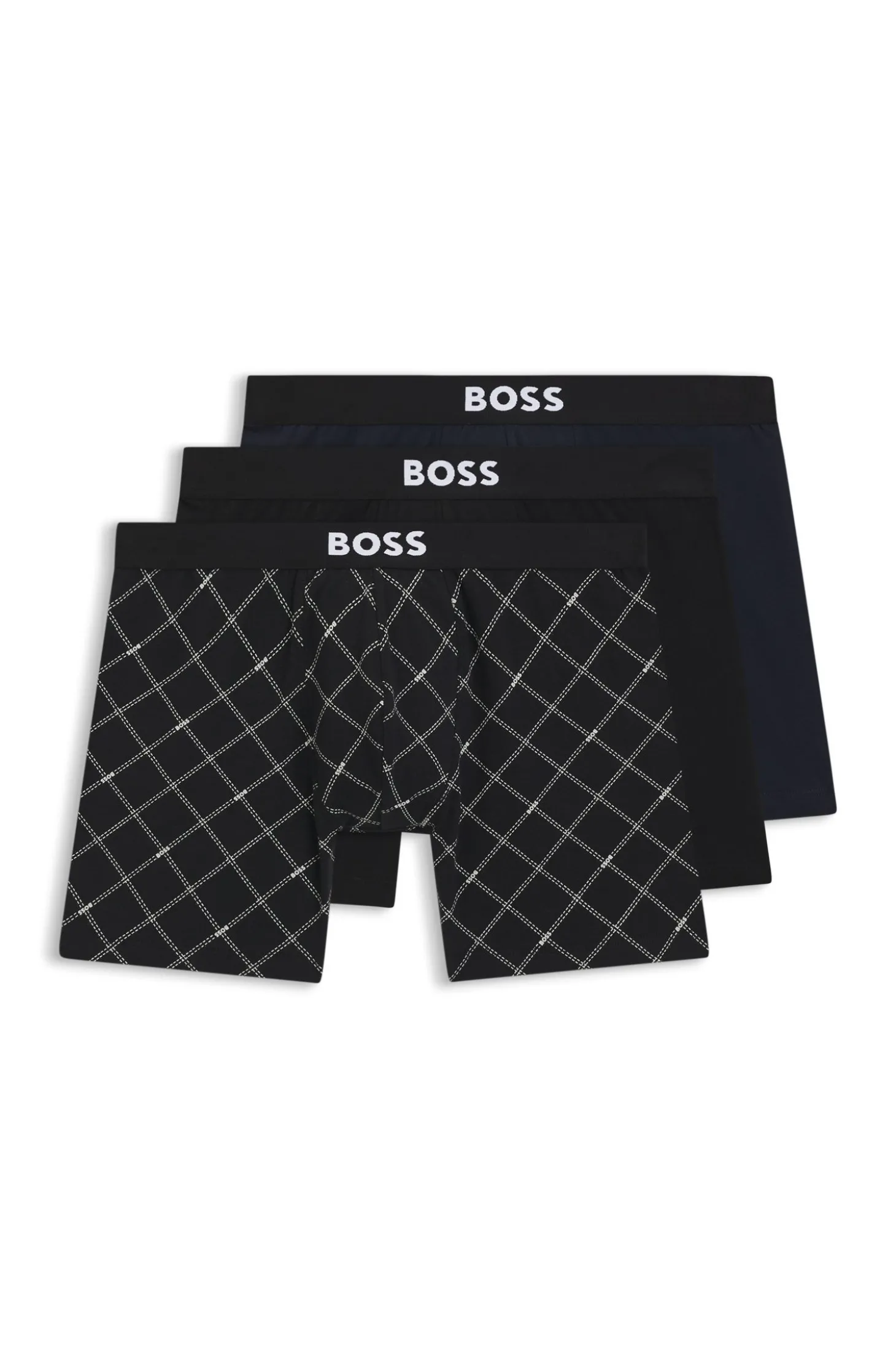Dreierpack eng anliegende Boxershorts aus Stretch-Baumwolle