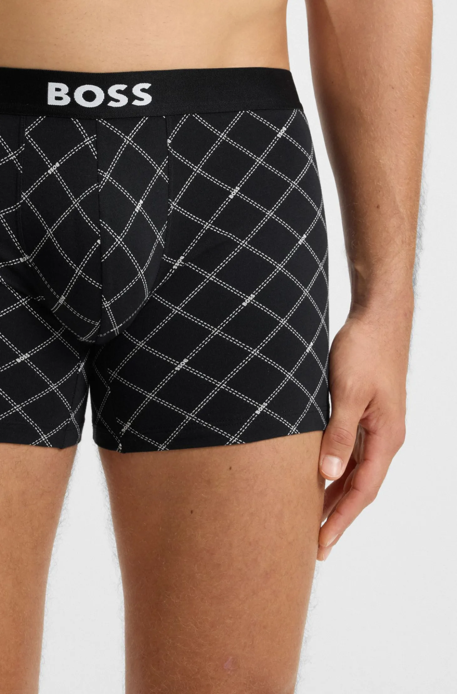 Dreierpack eng anliegende Boxershorts aus Stretch-Baumwolle