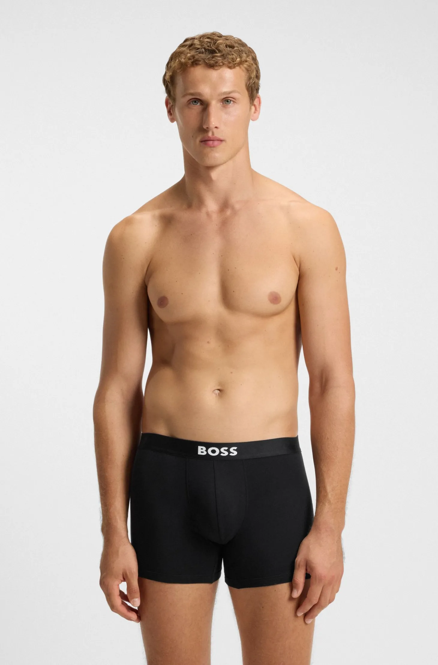 Dreierpack eng anliegende Boxershorts aus Stretch-Baumwolle