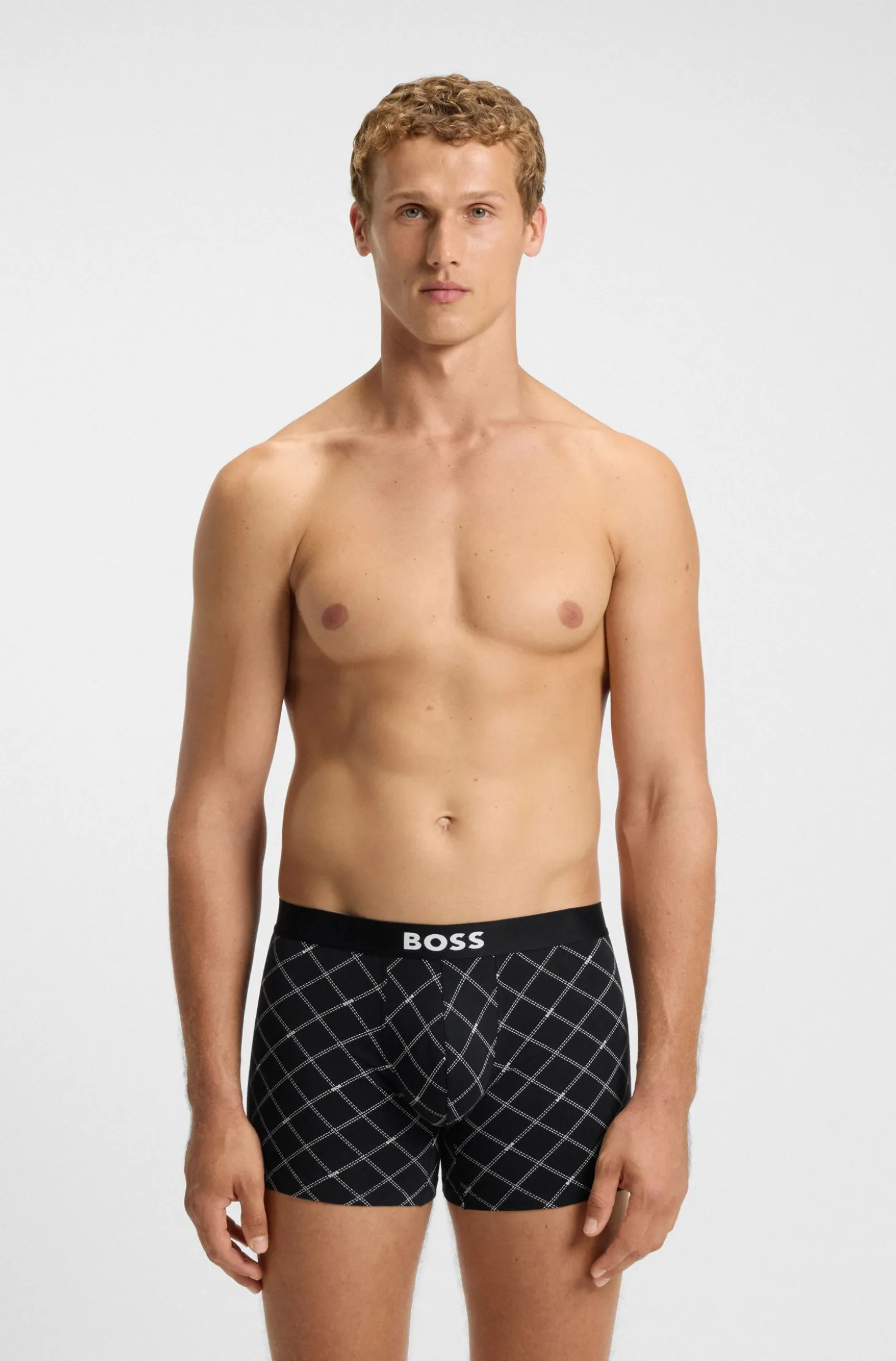 Dreierpack eng anliegende Boxershorts aus Stretch-Baumwolle