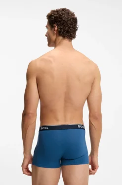 Dreierpack eng anliegende Boxershorts aus Stretch-Baumwolle mit kurzem Bein und Logo-Details