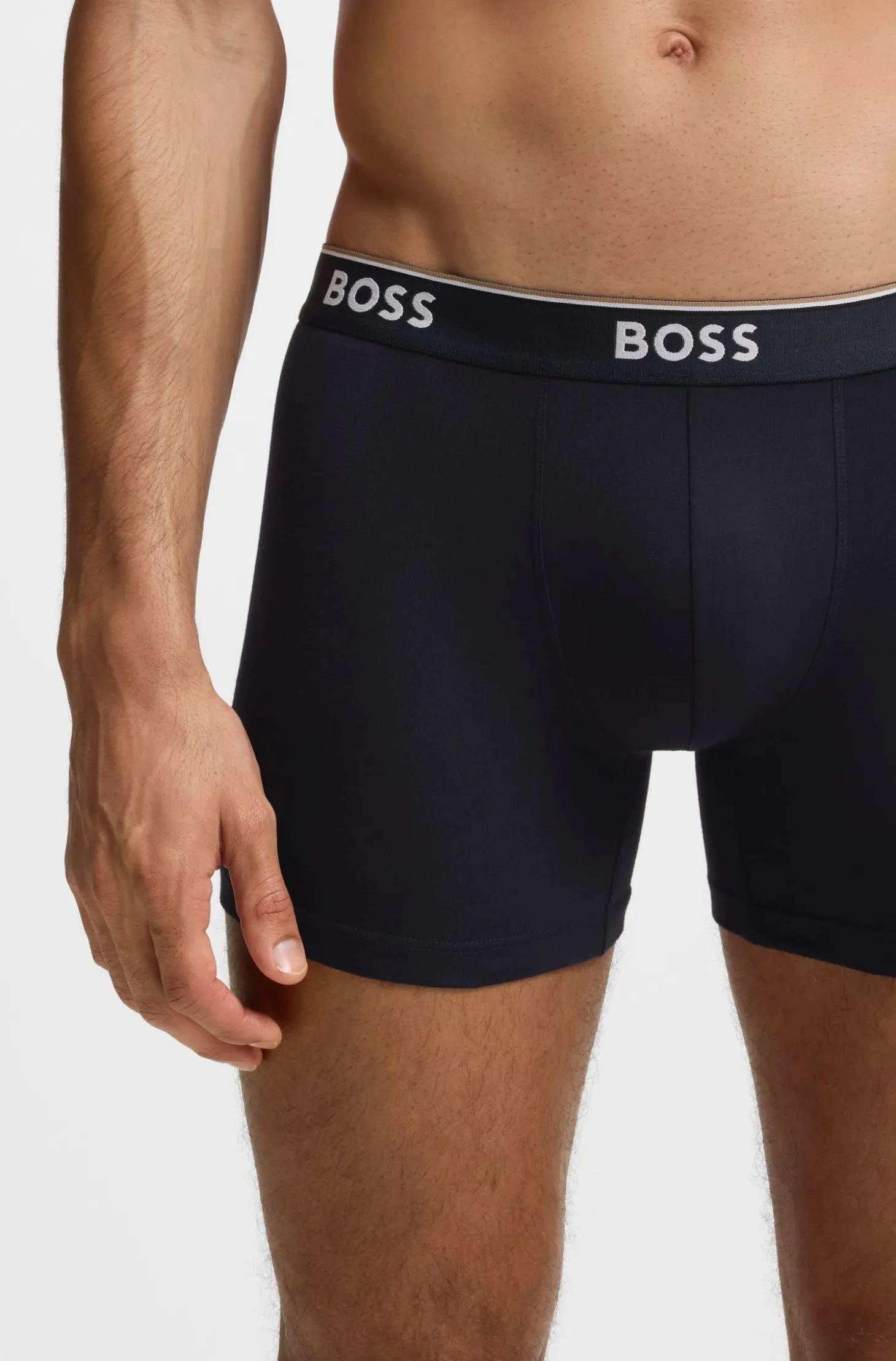 Dreierpack eng anliegende Boxershorts aus Stretch-Baumwolle