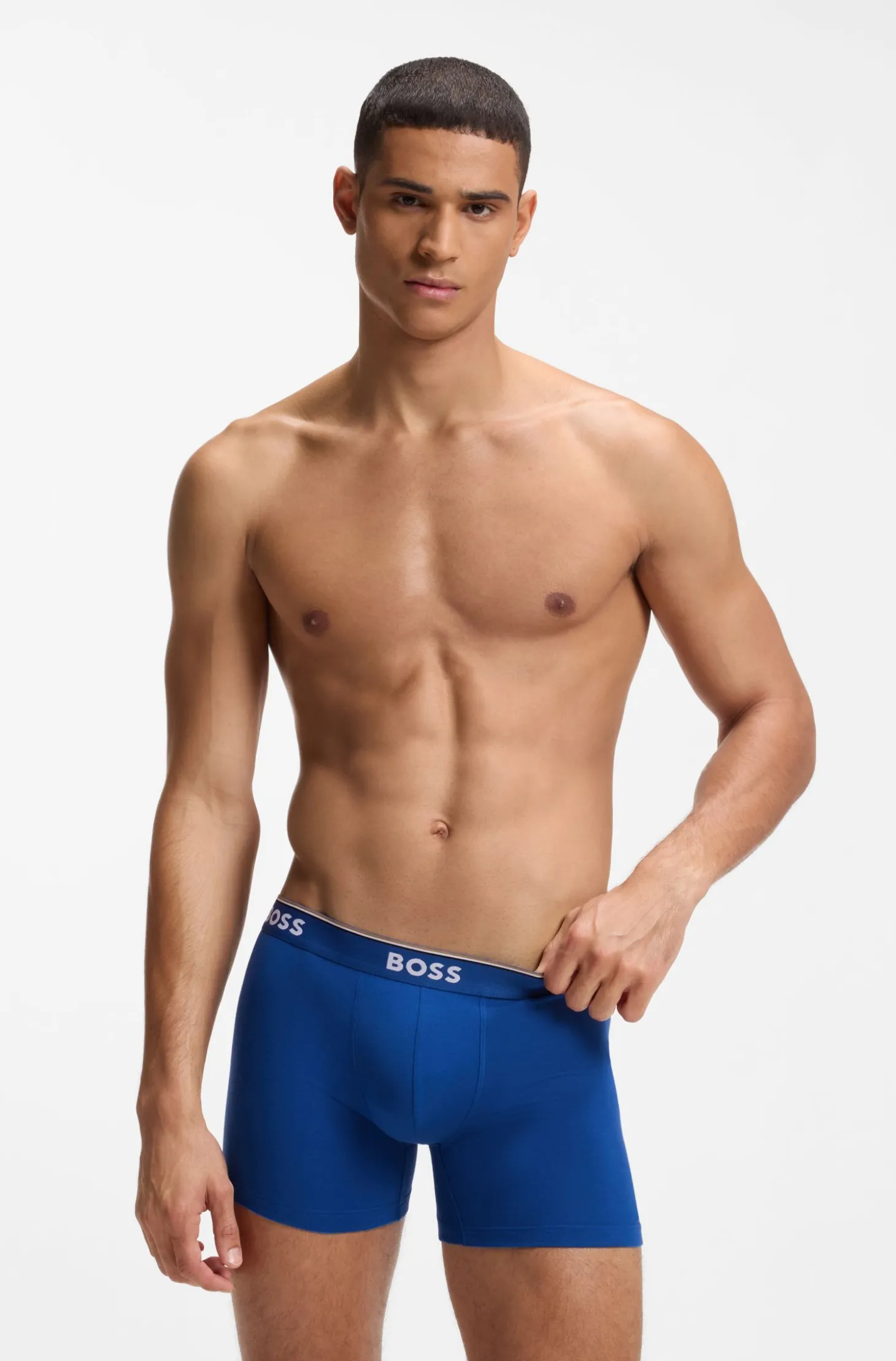 Dreierpack eng anliegende Boxershorts aus Stretch-Baumwolle