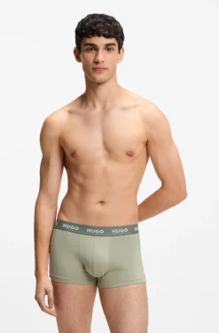 Dreierpack eng anliegende Boxershorts mit kurzem Bein aus Stretch-Baumwolle mit Logo-Bund