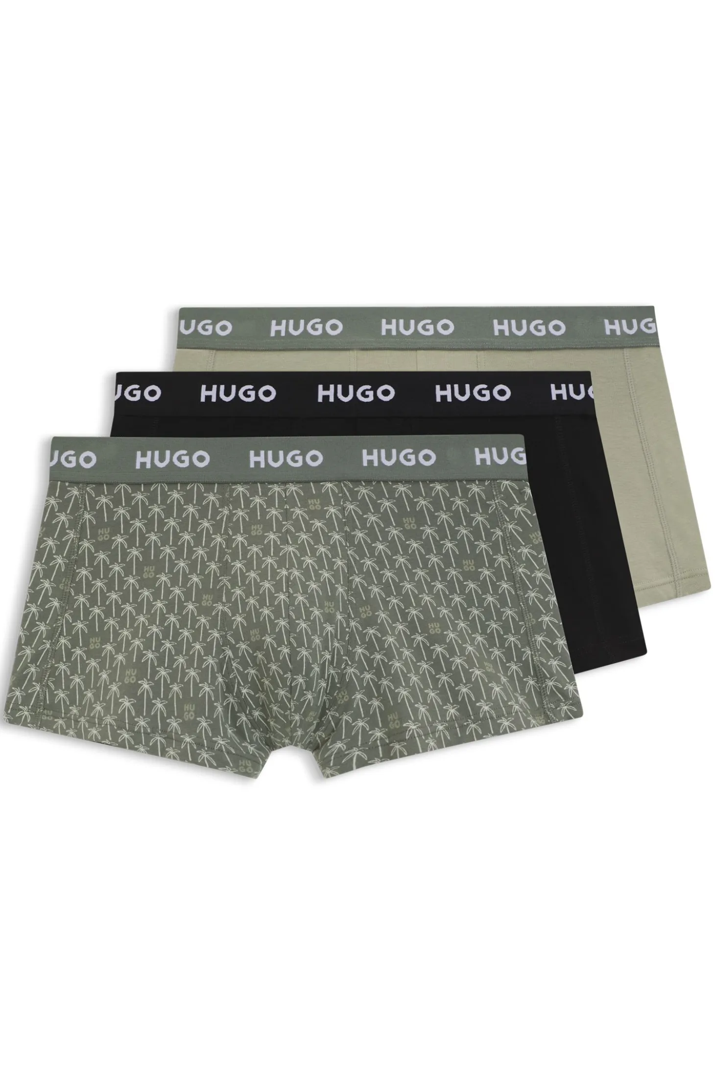Dreierpack eng anliegende Boxershorts mit kurzem Bein aus Stretch-Baumwolle mit Logo-Bund