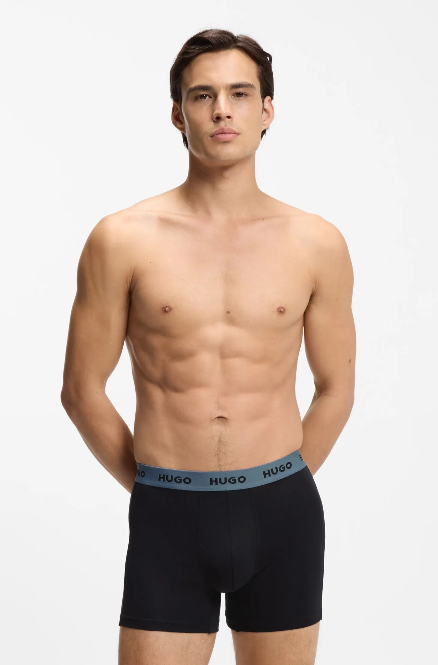 Dreierpack eng anliegende Boxershorts aus Stretch-Baumwolle