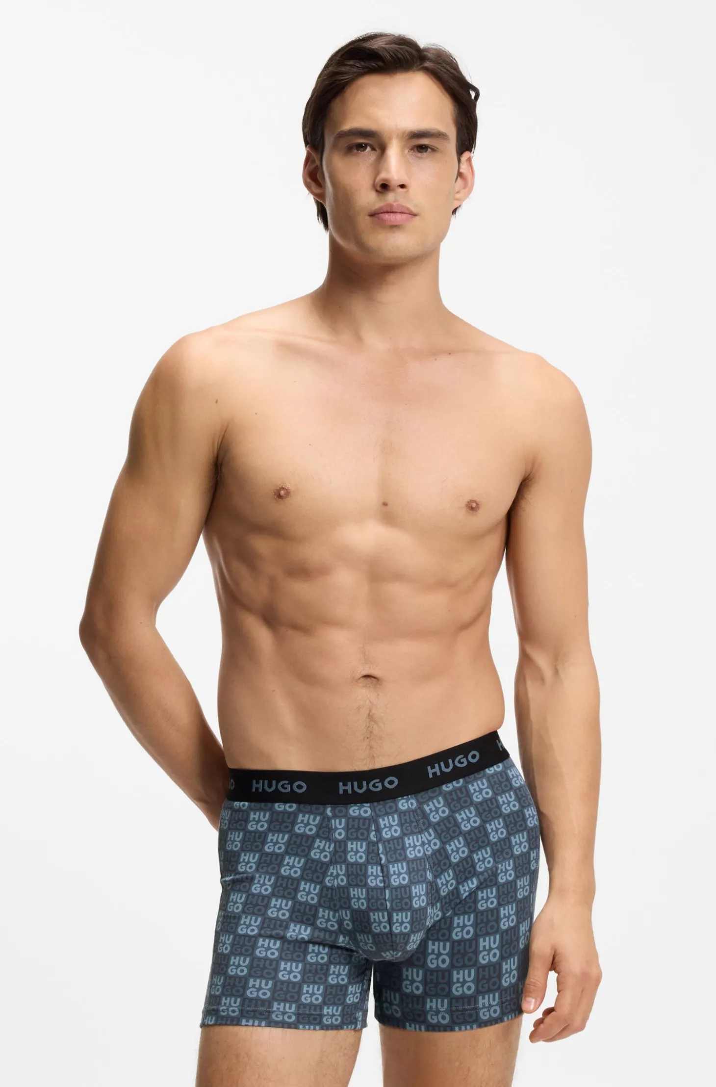 Dreierpack eng anliegende Boxershorts aus Stretch-Baumwolle