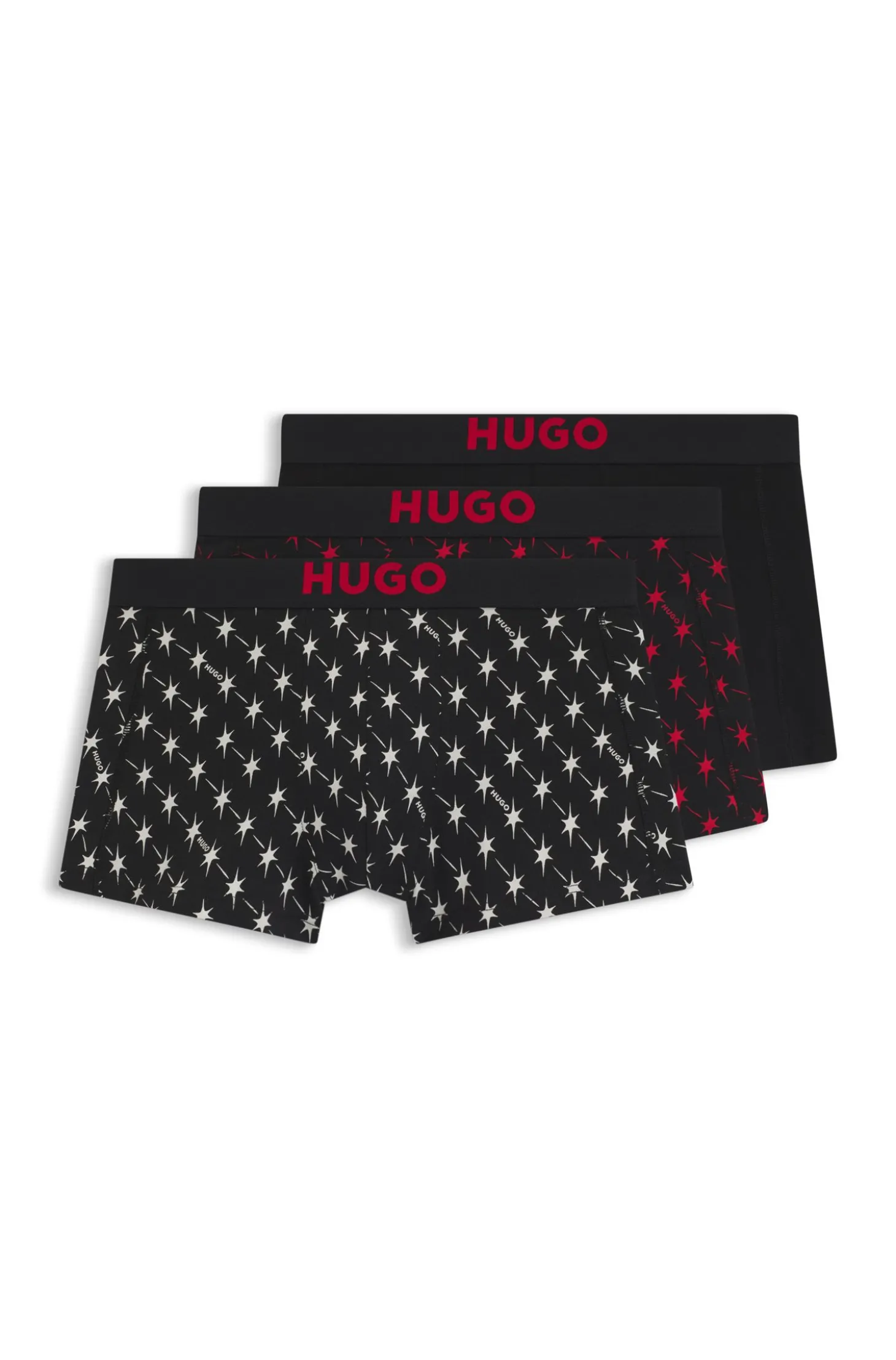 Dreierpack eng anliegende Boxershorts aus Stretch-Baumwolle mit kurzem Bein und Logo-Bund