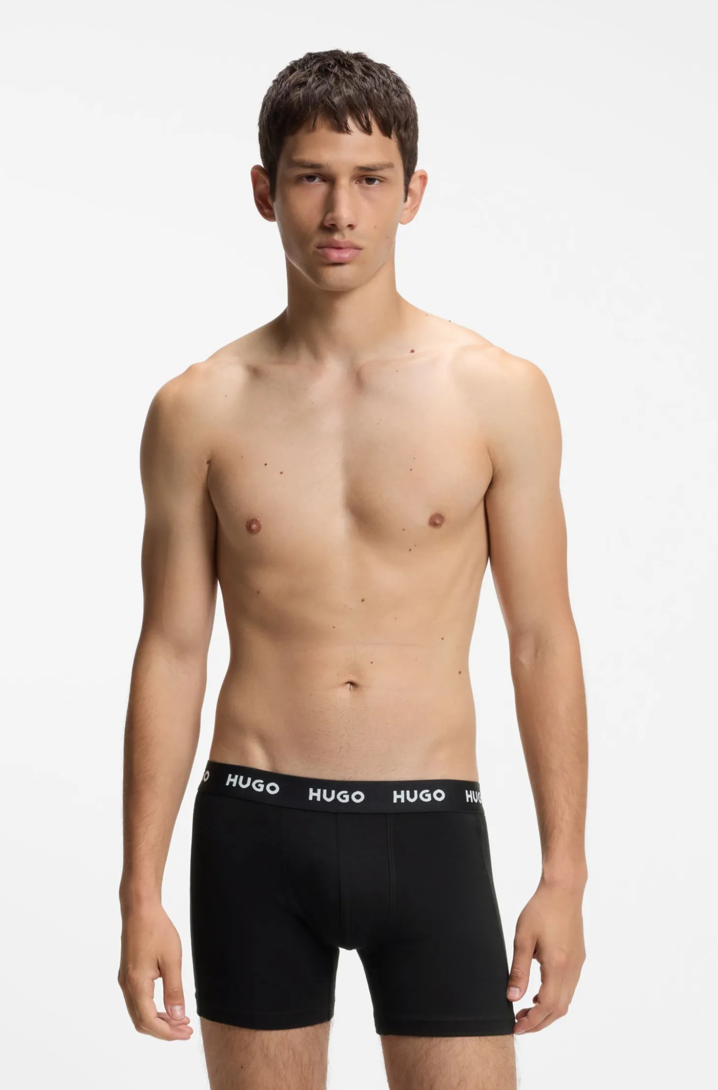 Dreierpack eng anliegende Boxershorts aus Stretch-Baumwolle