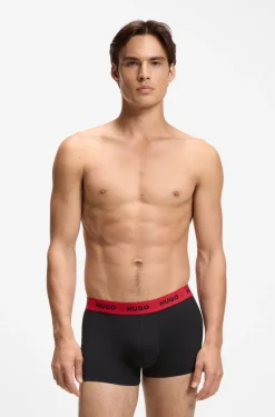 Dreierpack eng anliegende Boxershorts mit kurzem Bein aus Stretch-Baumwolle mit Logo-Bund