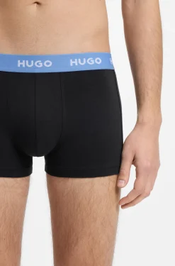 Dreierpack eng anliegende Boxershorts mit kurzem Bein aus Stretch-Baumwolle mit Logo-Bund