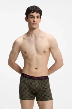 Dreierpack eng anliegende Boxershorts aus Stretch-Baumwolle