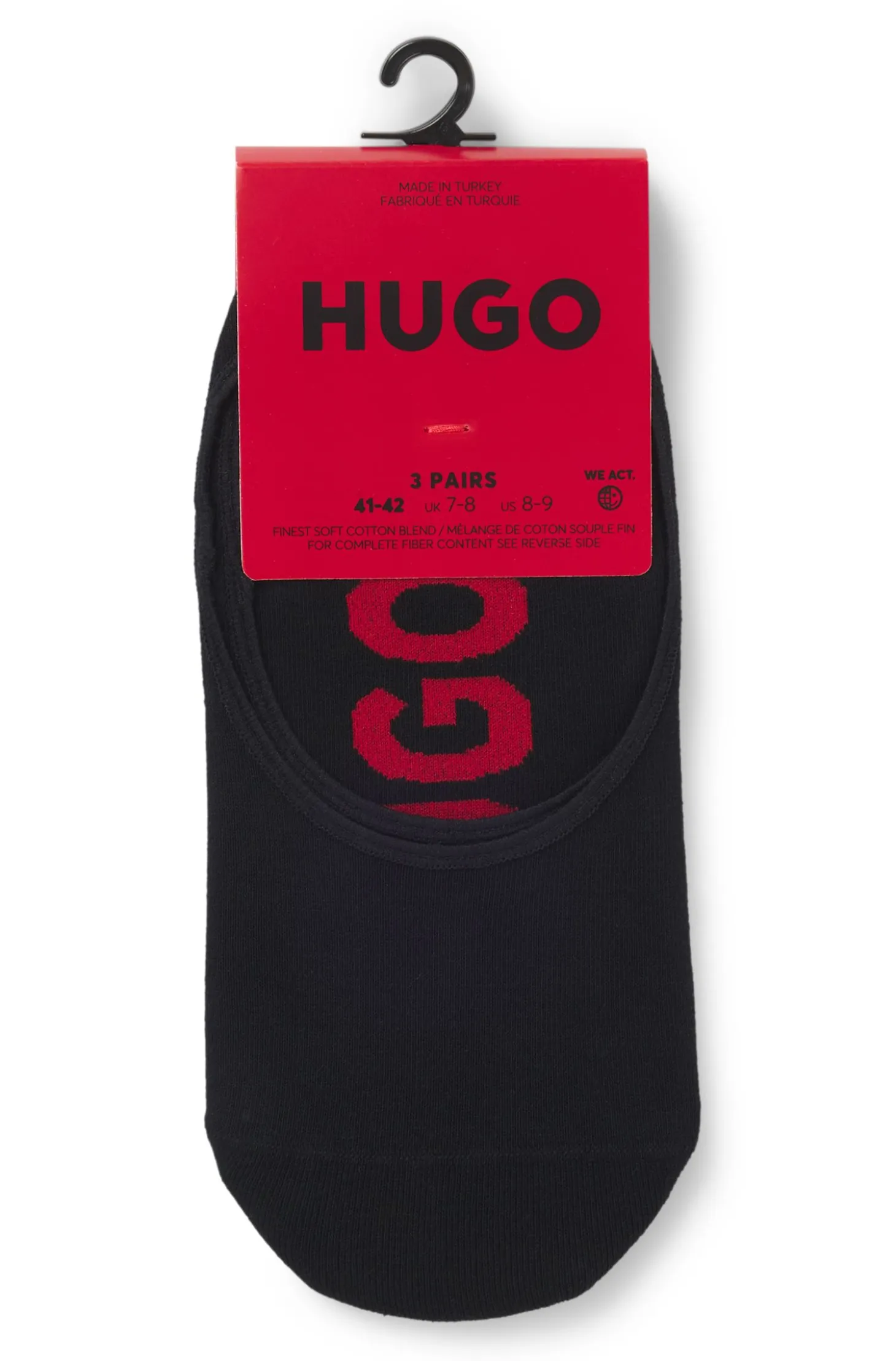 Dreierpack Füßlinge mit großen Logos