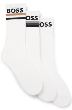 Dreierpack kurze Socken aus Bambus-Mix mit Logos