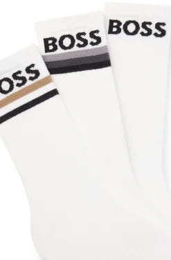Dreierpack kurze Socken aus Bambus-Mix mit Logos