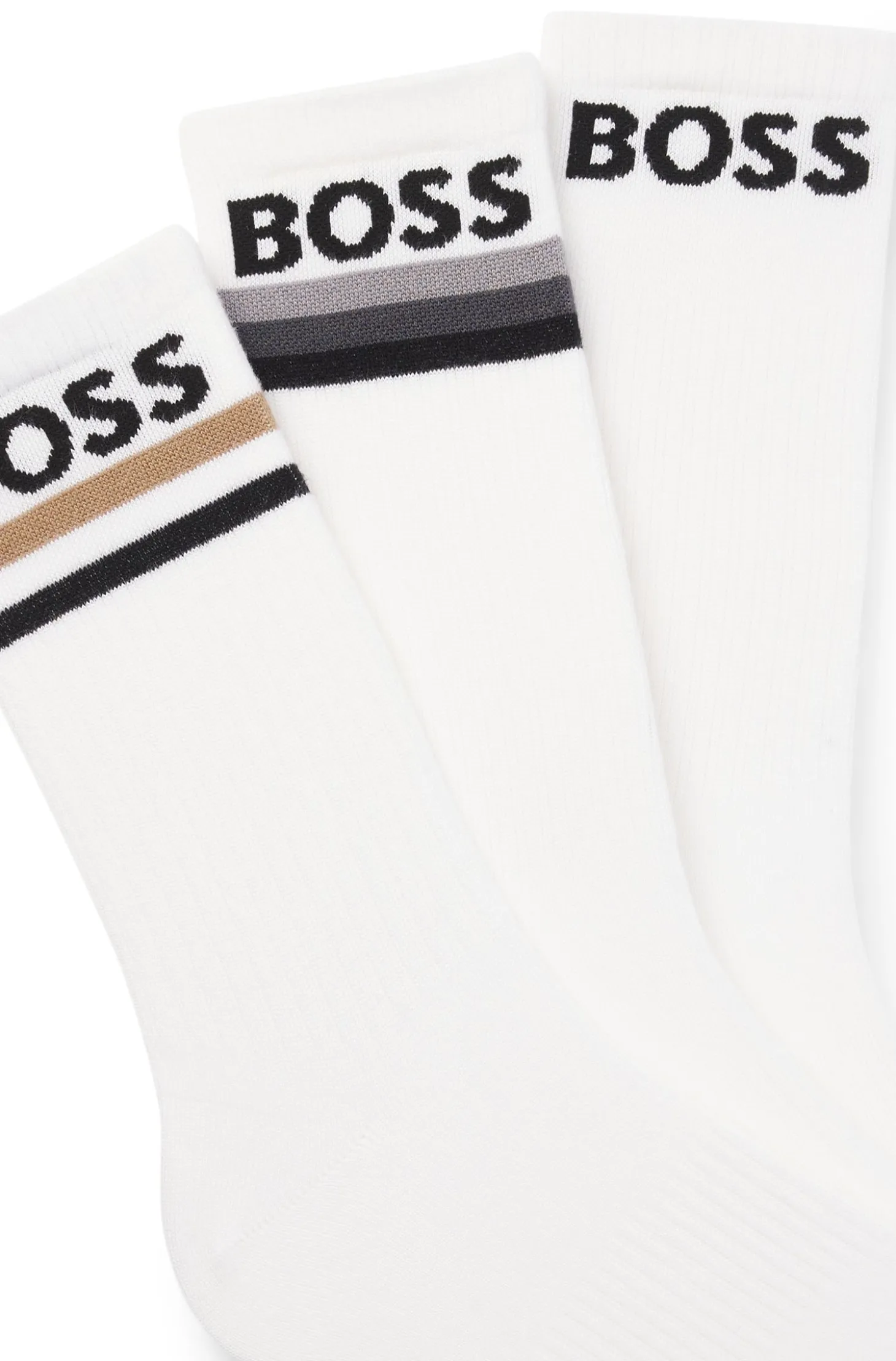 Dreierpack kurze Socken aus Bambus-Mix mit Logos