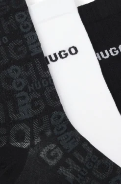 Dreierpack kurze Socken aus Baumwoll-Mix mit Logos