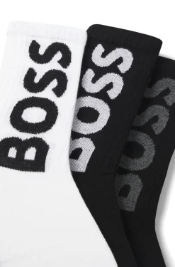 Dreierpack kurze Socken mit großen Logos