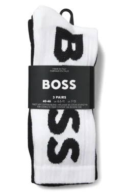 Dreierpack kurze Socken mit großen Logos