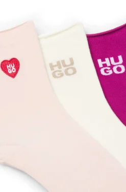 Dreierpack kurze Socken mit Logo-Details