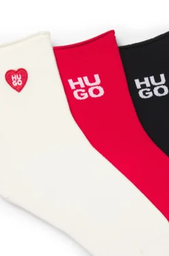Dreierpack kurze Socken mit Logo-Details