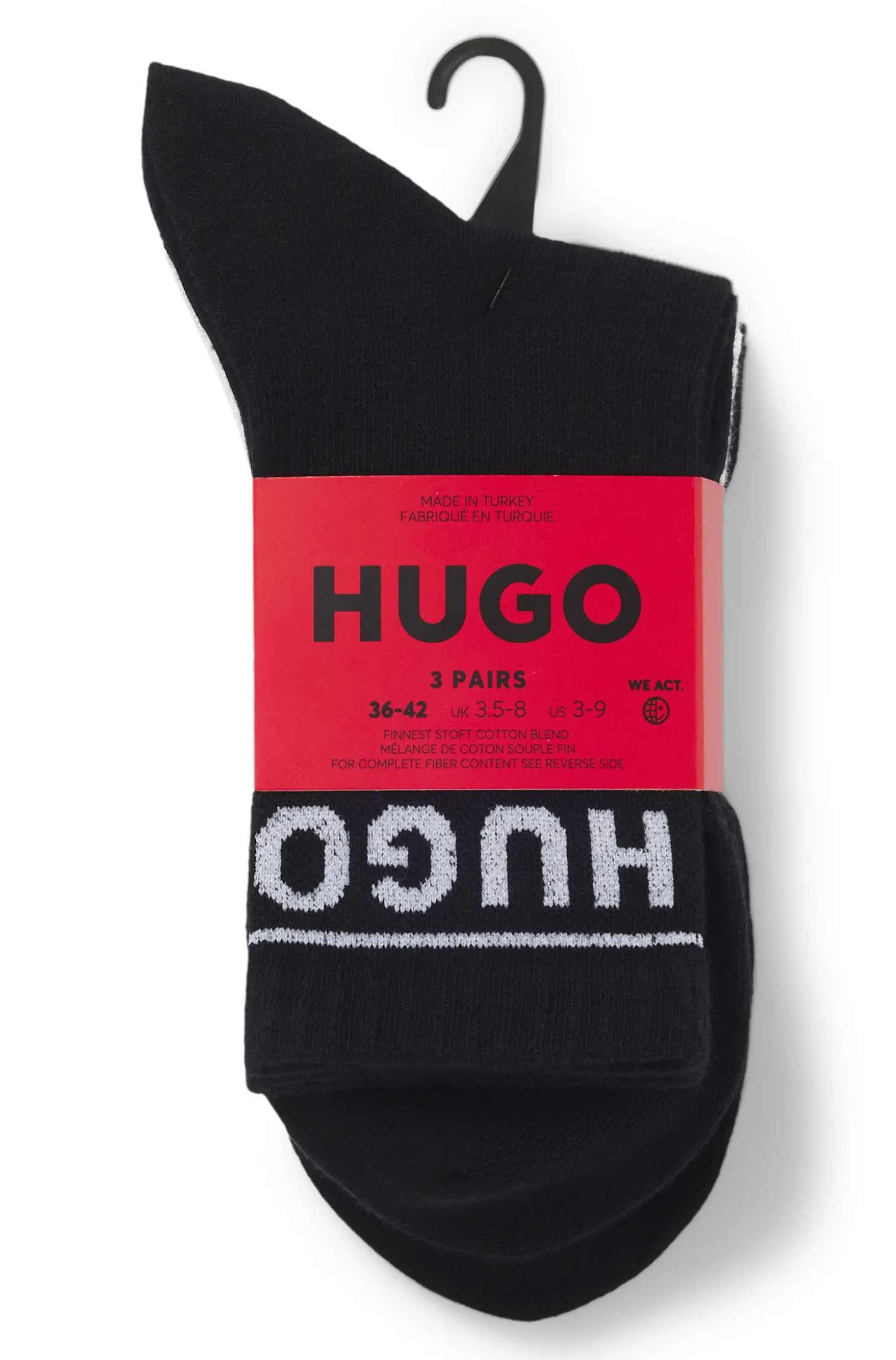 Dreierpack kurze Socken mit Logos